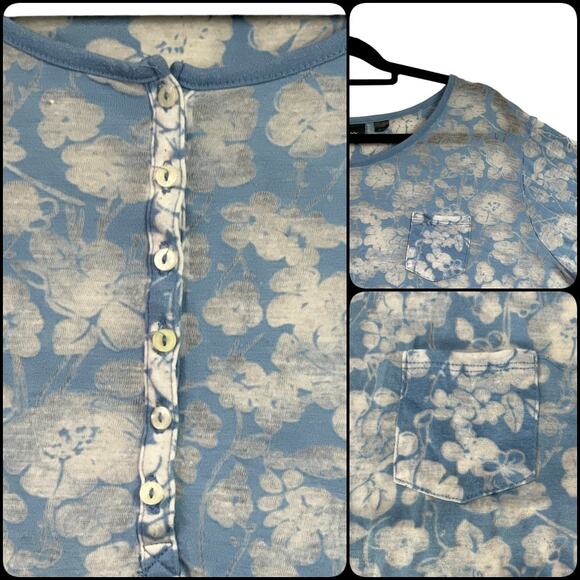 Avenue Plus Size Sheer Floral Popover Blouse Top Plus Size 30/32 3/4 Sleeves - Picture 7 of 13